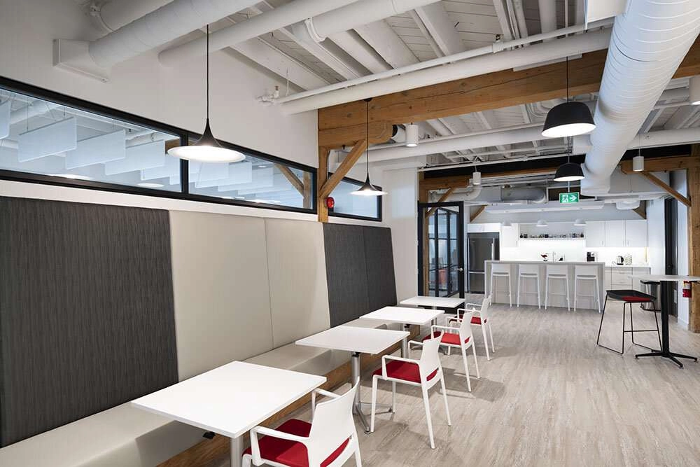 The lunch area gives an intimate setting with clean lines. © robert lowdon