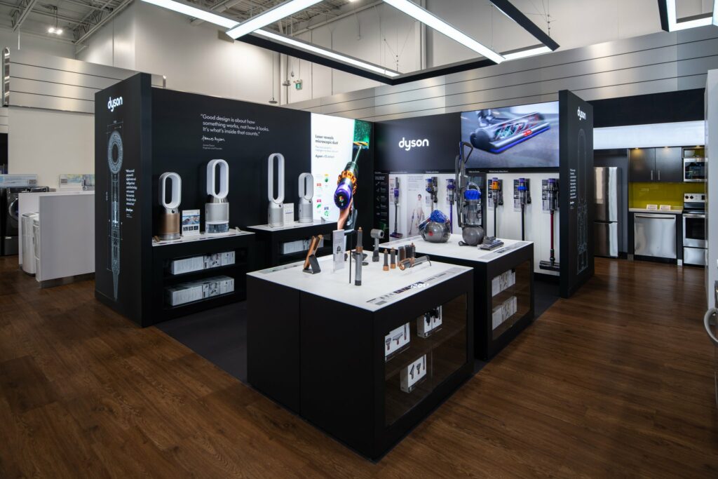 Retail store display for dyson