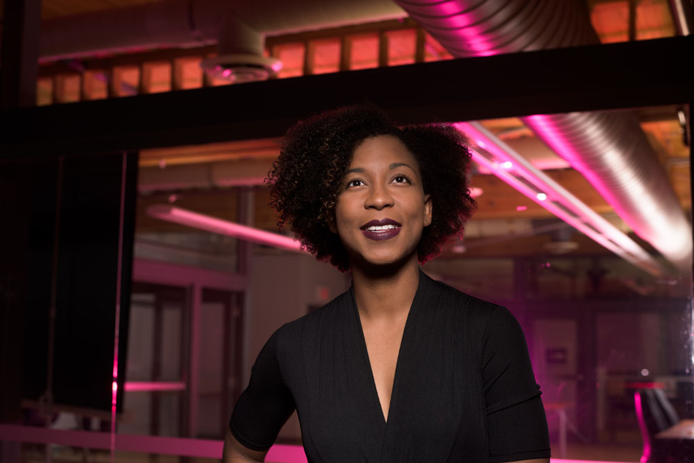 A portrait female business owner