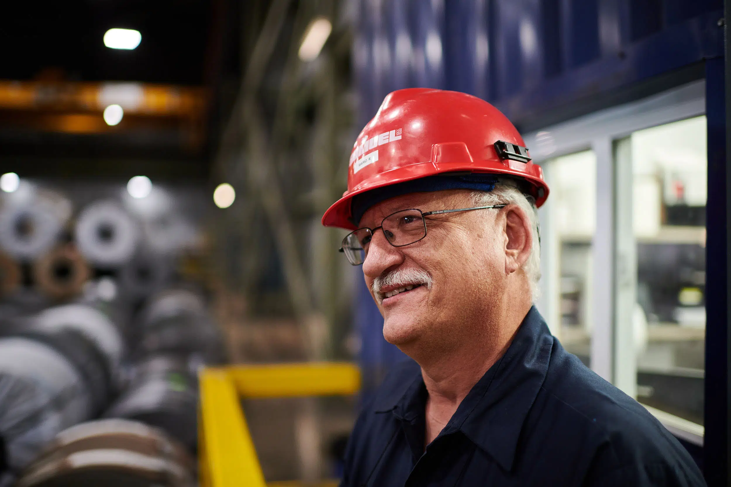 An employee on the factory floor.